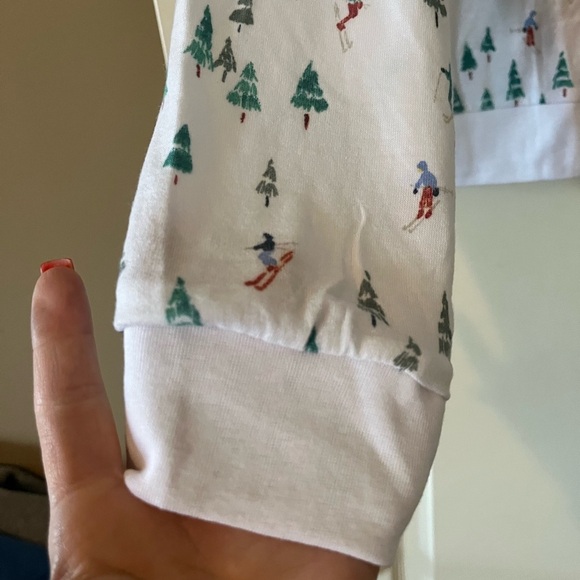NEW! Honeydew Festive Soft White Pajama Set with Snow Ski & Tree Print - Picture 5 of 13